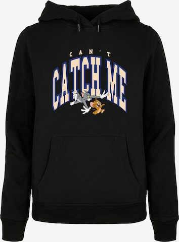 ABSOLUTE CULT Sweatshirt 'Tom And Jerry - Can't Catch' in Zwart: voorkant