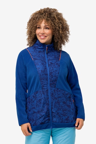 Ulla Popken Sweatvest in Blauw: voorkant