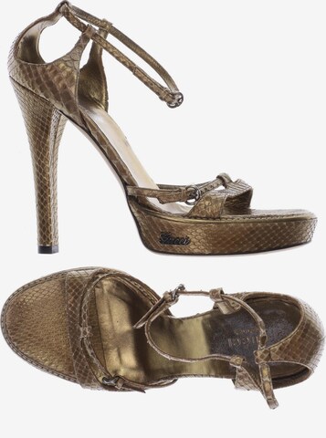 Gucci Sandals & High-Heeled Sandals in 39 in Gold: front