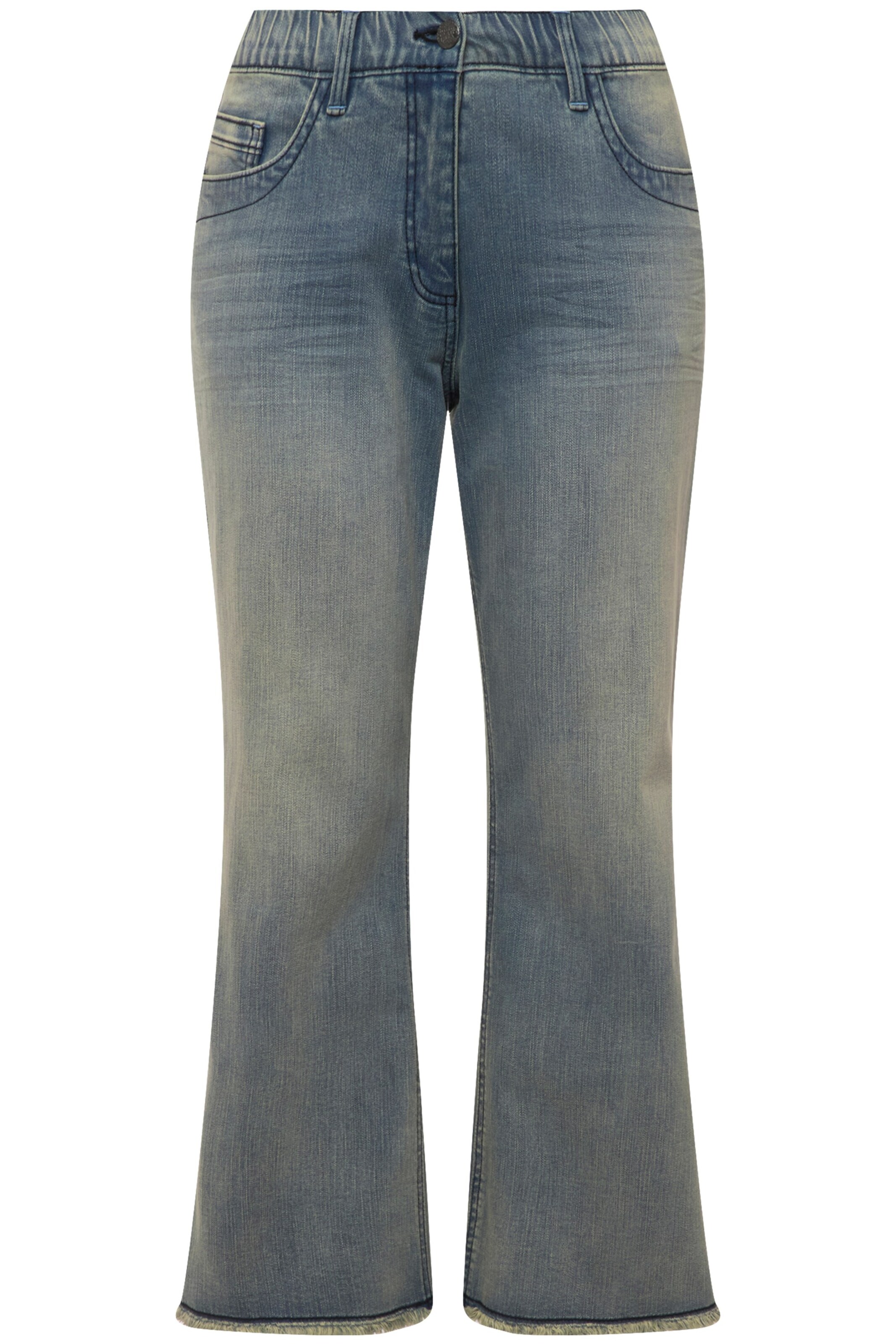 Ulla Popken Flared Jeans in Blue: front