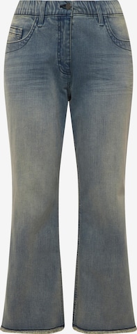 Ulla Popken Flared Jeans in Blauw: voorkant