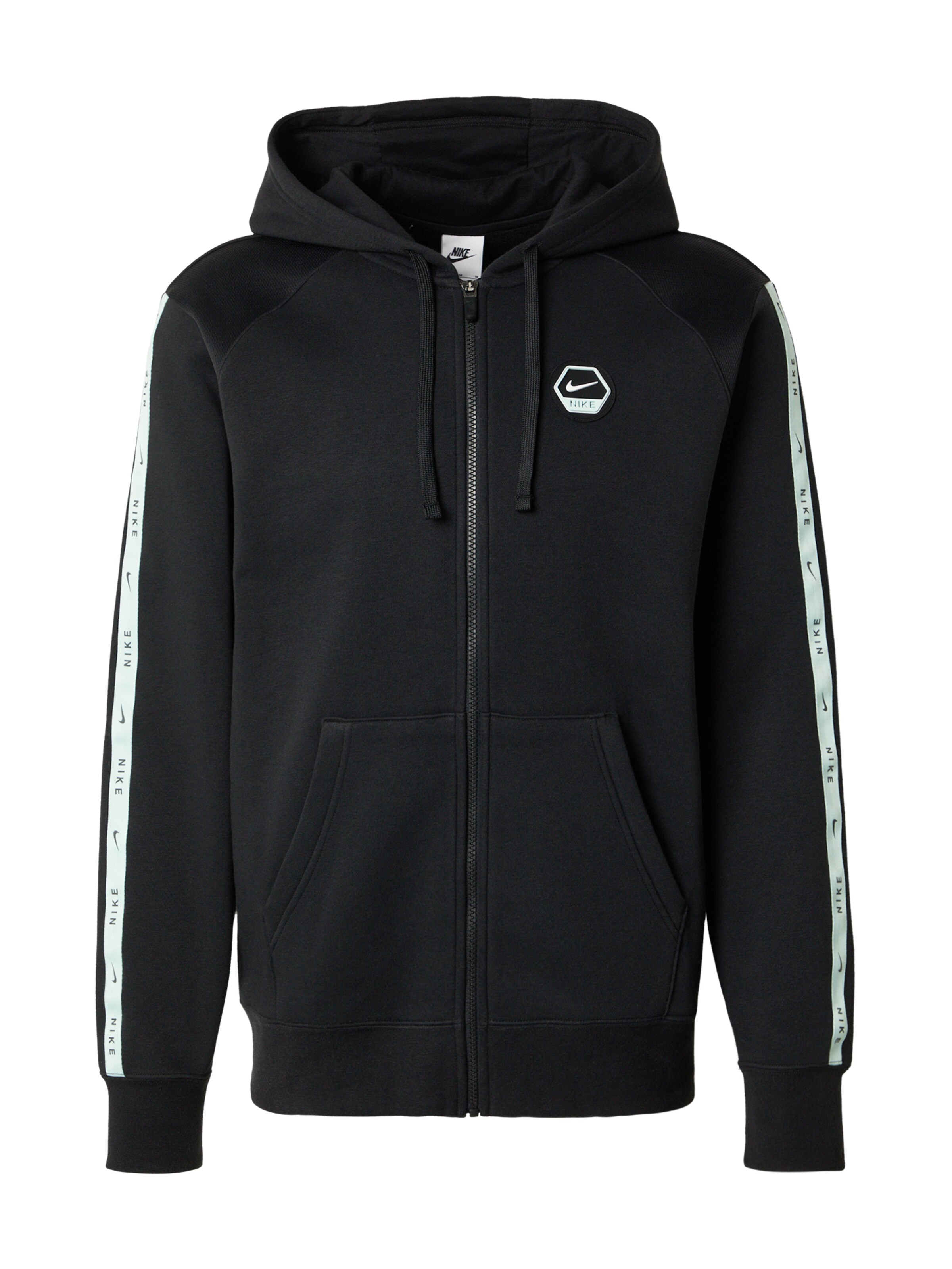 Nike Sportswear Veste de survêtement en noir / blanc, Vue avec produit