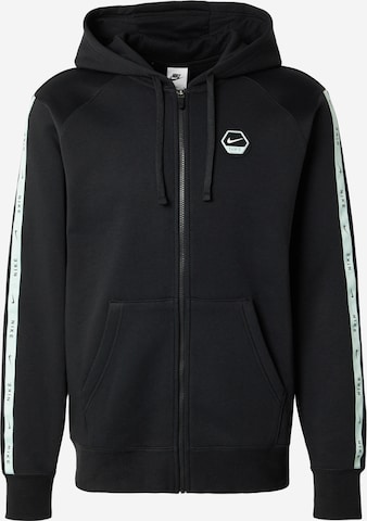 Nike Sportswear Суичъри с качулка в черно: отпред