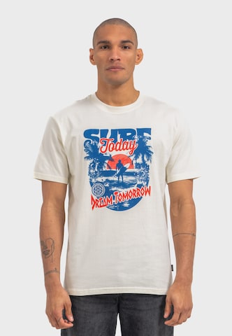 Oldskull Shirt 'Wrldvibe Surf Dreams Graphic' in Wit