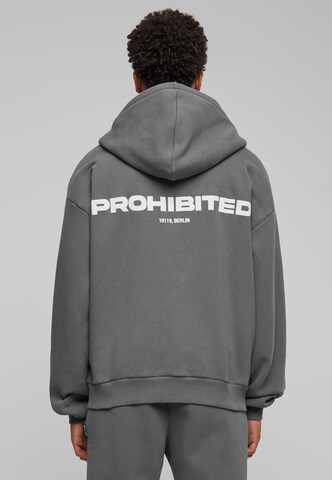 Prohibited Zip-Up Hoodie in Grey: front