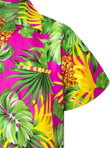 King Kameha Shirt 'Pineapple Leaves' in Pink