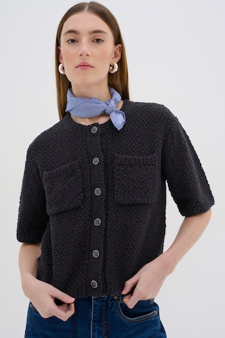 My Essential Wardrobe Gebreid vest 'Carry' in Blauw: voorkant