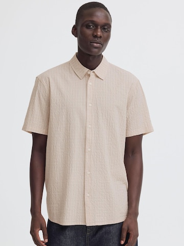 BLEND Regular Fit Kurzarmhemd ' BHBarny ' in Beige: Vorderseite