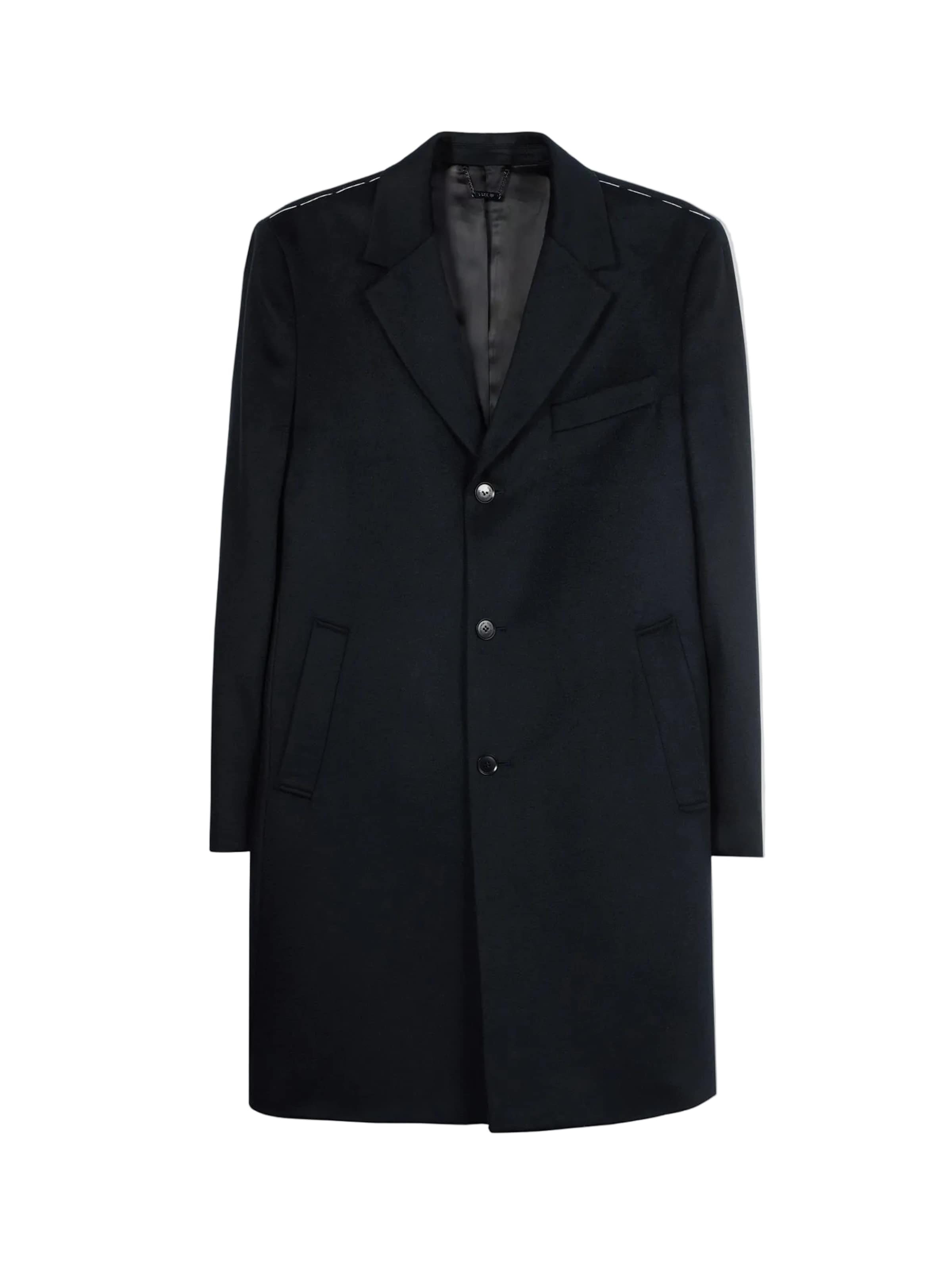 GOBI Cashmere Between-Seasons Coat 'Men’s Cashmere Coat with Notched Lapels' in Black: front