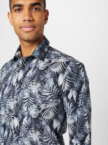 Lindbergh Slim fit Button Up Shirt in Blue