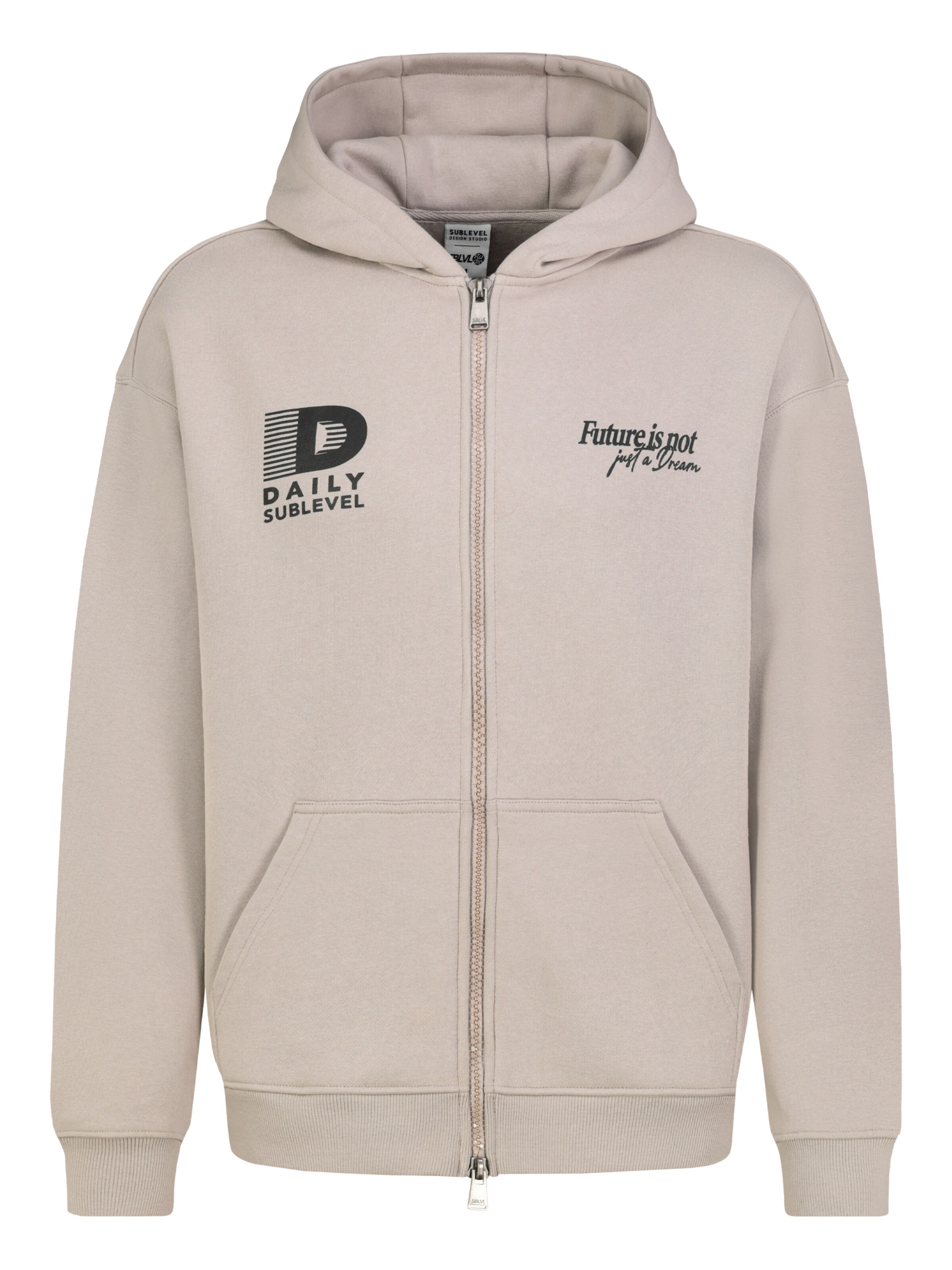 Sublevel Sweatjacke in L in beige / schwarz, Produktansicht