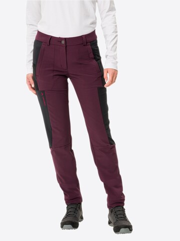 VAUDE Slim fit Outdoor Pants 'Elope' in Purple: front