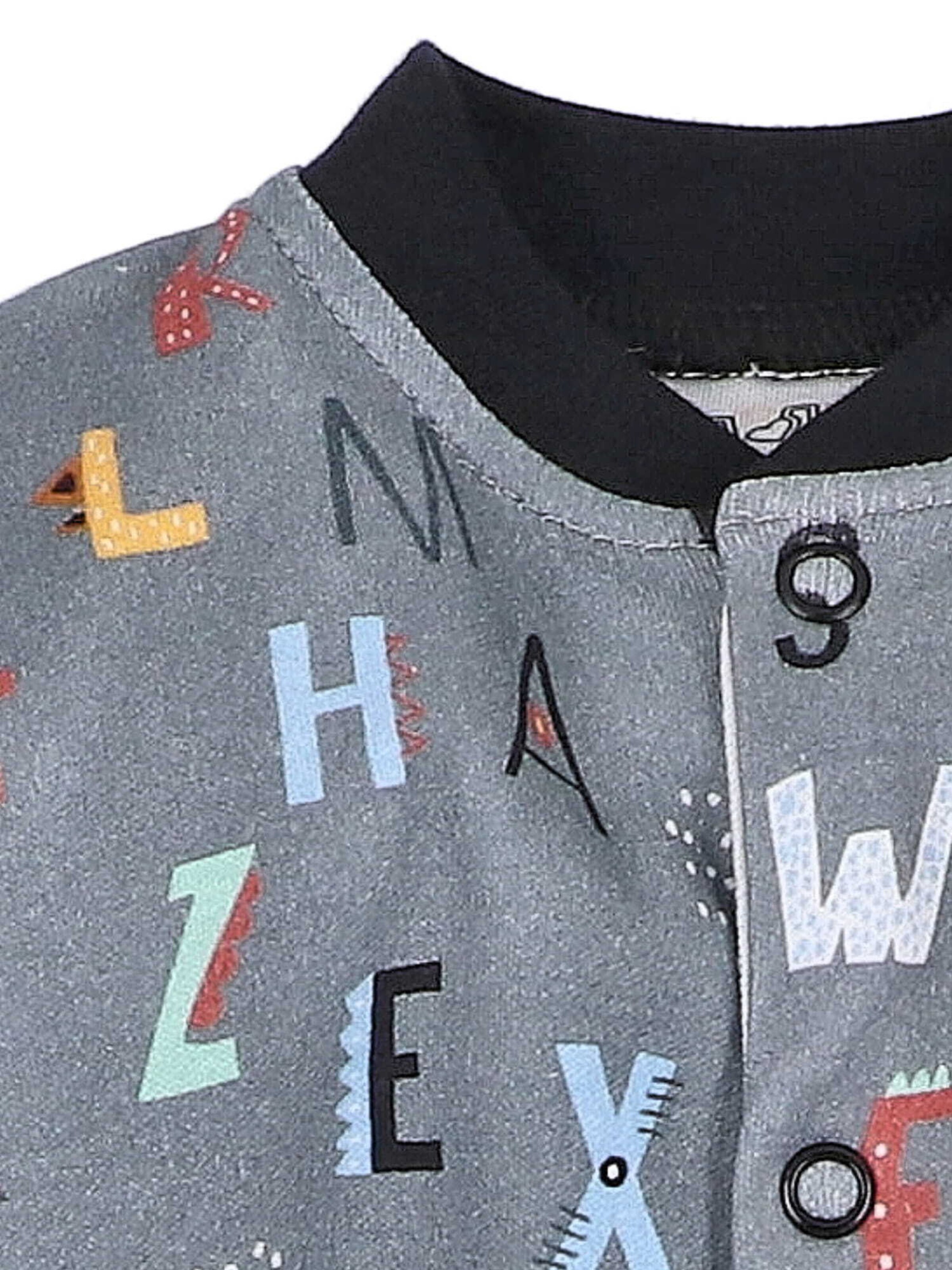 NINI Strampler 'Buchstaben' in Grau