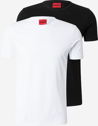 HUGO Bluser & t-shirts 'Round' i sort / hvid, Produktvisning