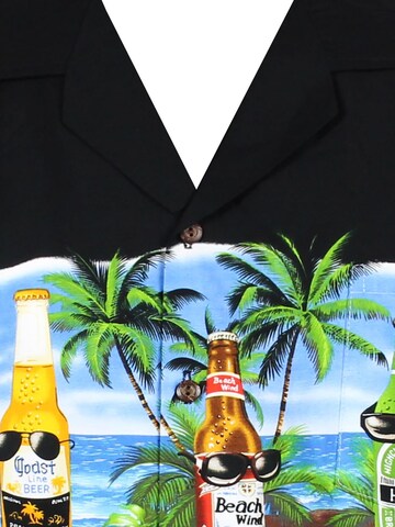 Pacific Legend Regular fit Button Up Shirt 'Corona Brustdruck' in Black