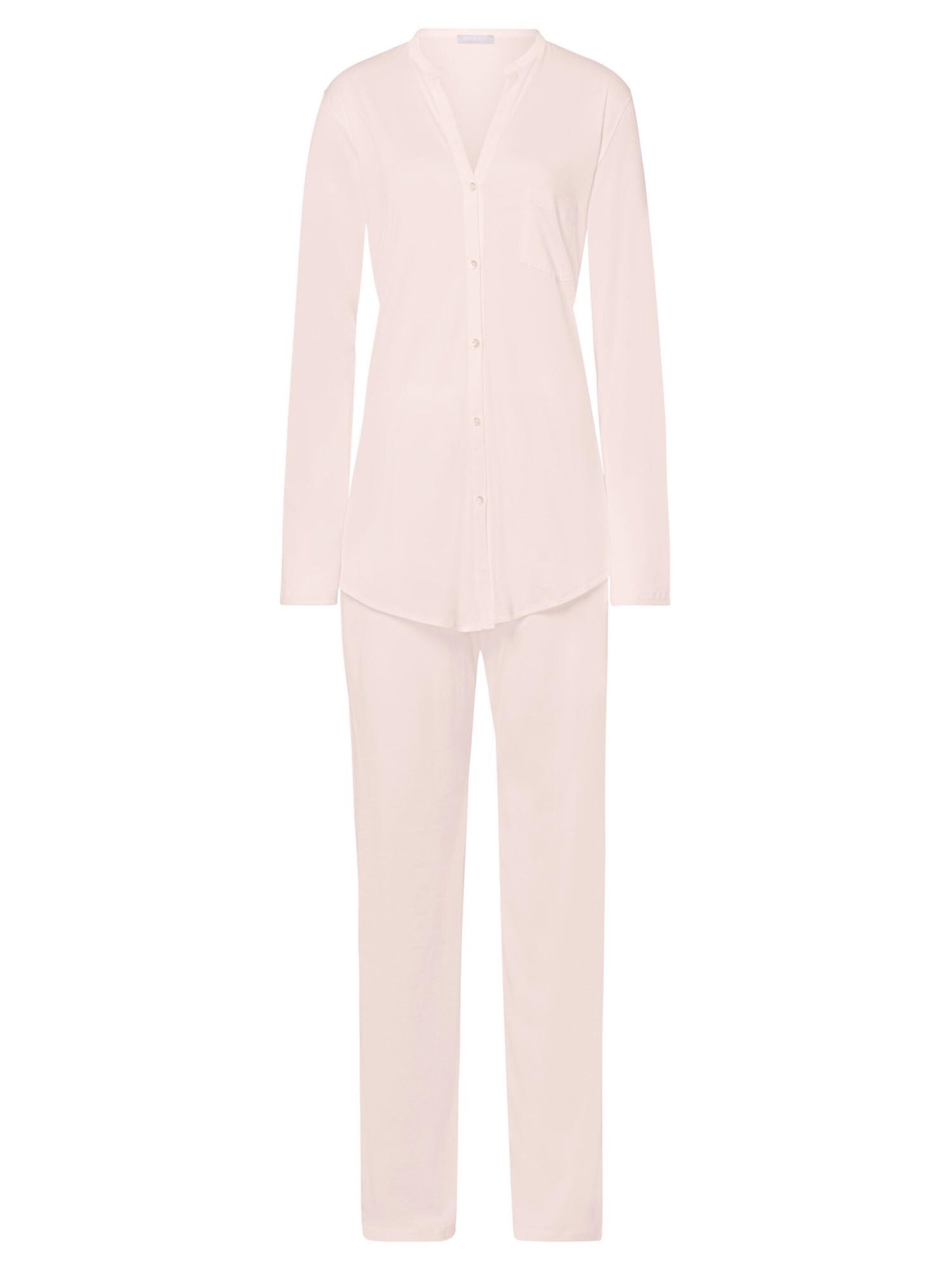 Hanro Pyjama 'Cotton Deluxe' in Roze: voorkant