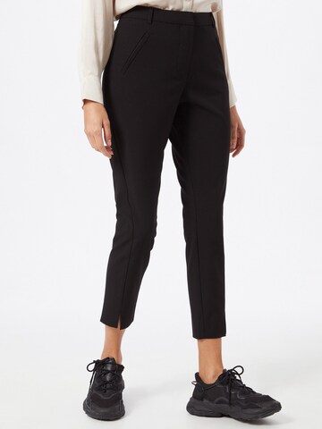 Coupe slim Pantalon 'Angelie Split' FIVEUNITS en noir : devant