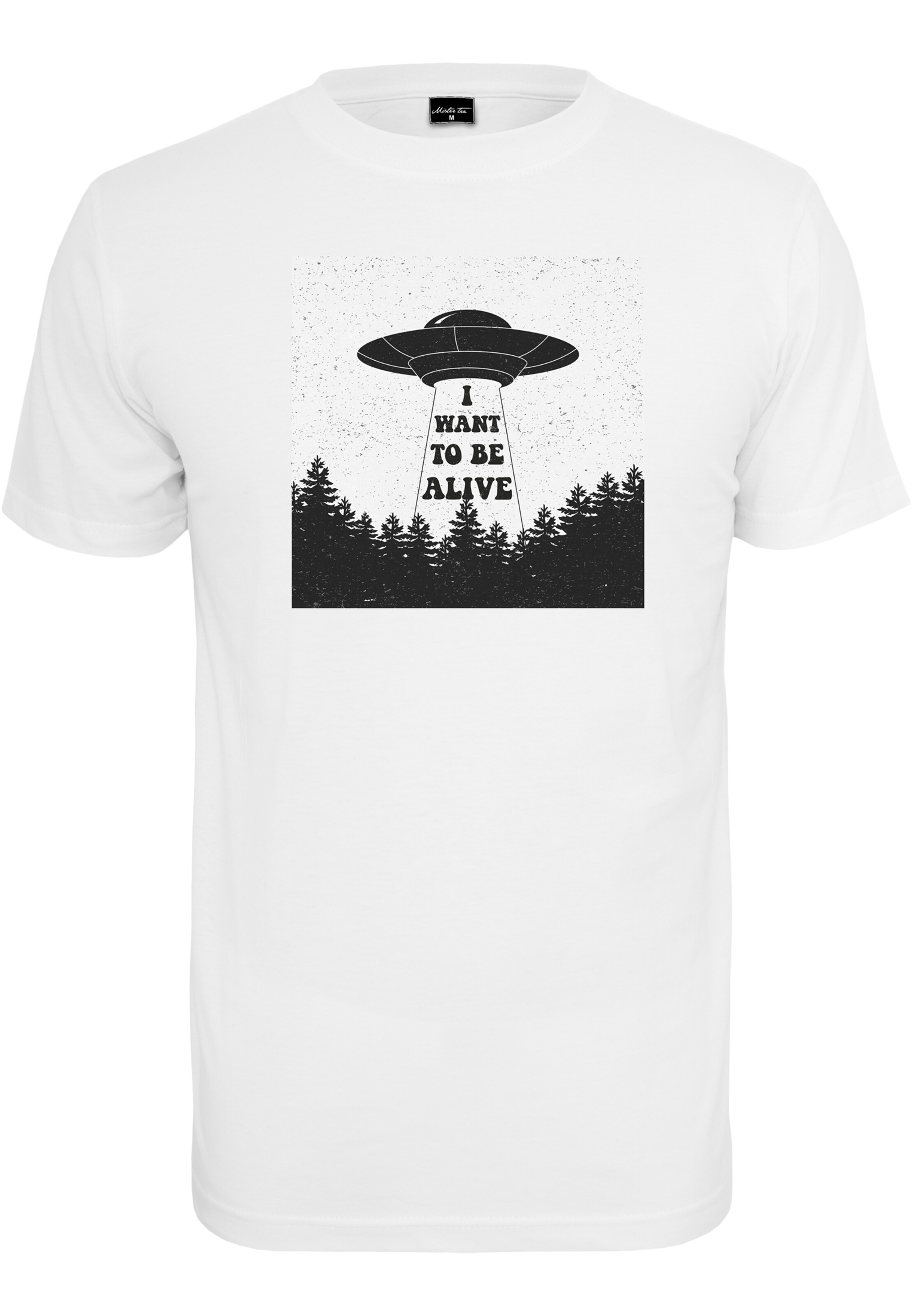 MT Men T-Shirt 'I Want To Be Alive' in Weiß: Vorderseite
