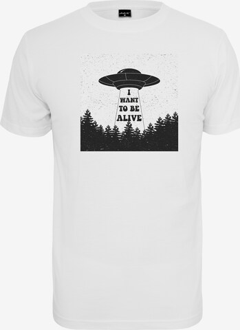 MT Men Shirt 'I Want To Be Alive' in White: front