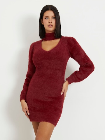 GUESS Knitted dress in Red: front