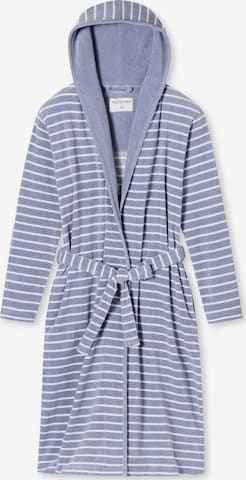 SCHIESSER Long Bathrobe 'Feather Terry' in Blue: front