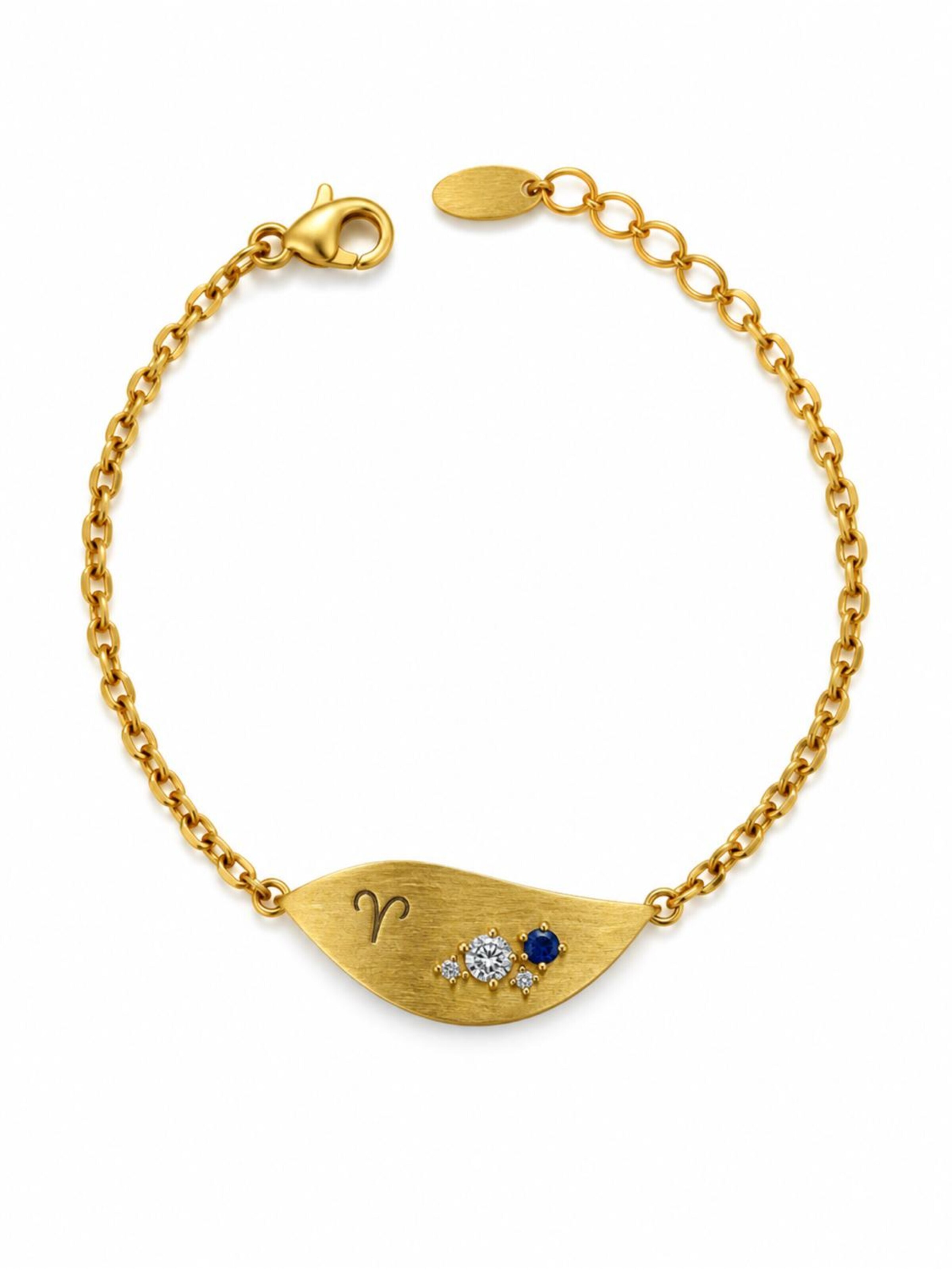 Sally Jane Jewelry Bracelet '18k Gold Plated Aries | Ram Zodiac' in Gold: front