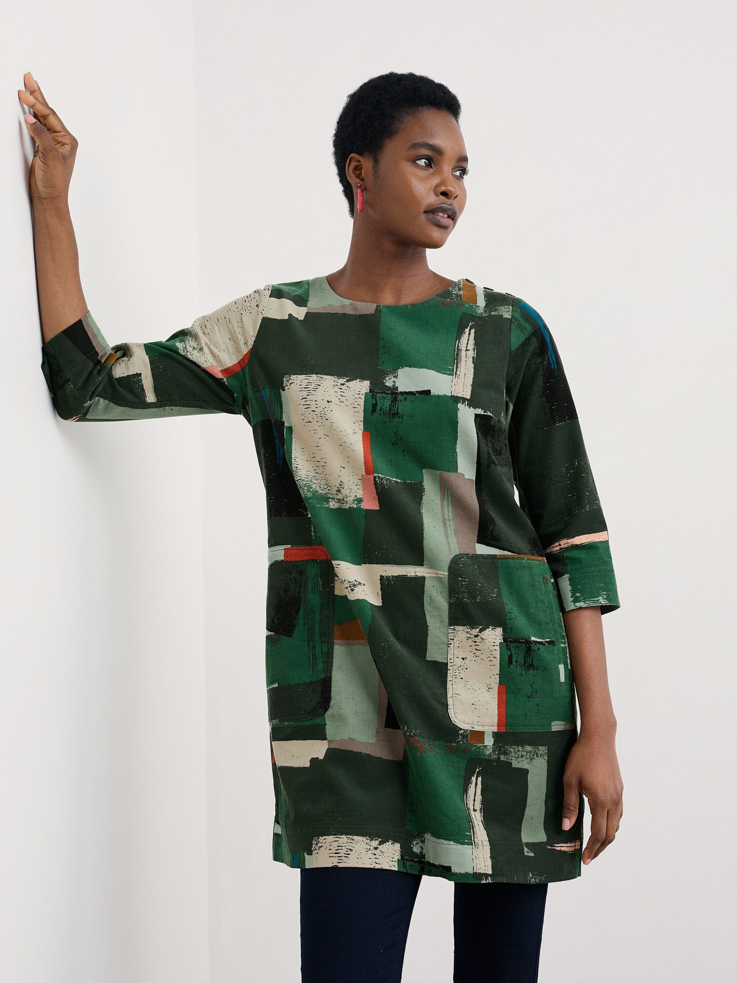 Seasalt Cornwall Tuniek 'Port Gaverne' in Groen: voorkant