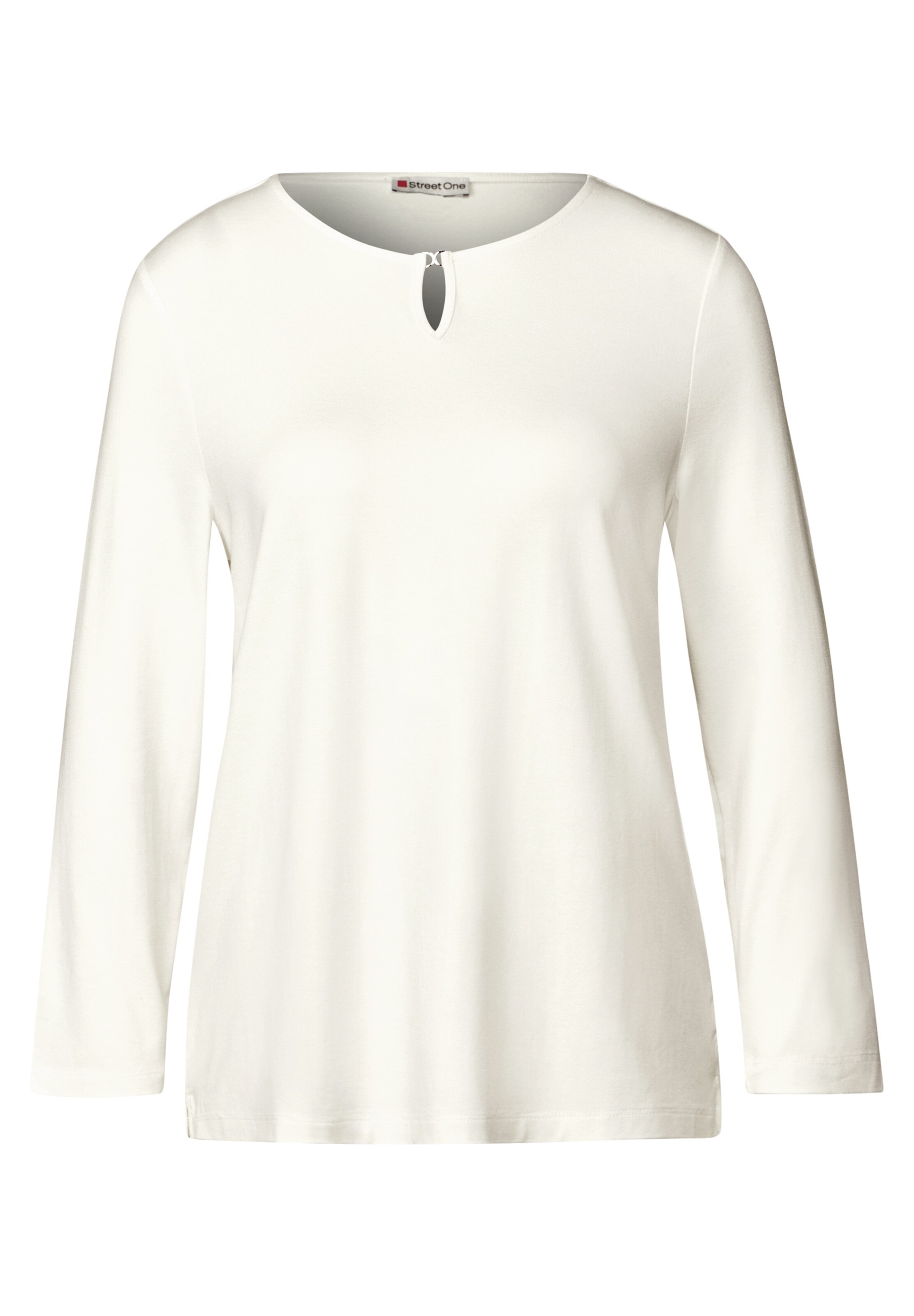 STREET ONE Jersey Shirt in Weiß: Vorderseite