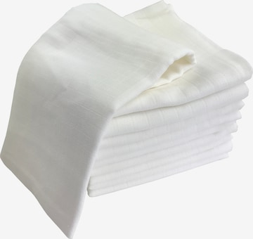 M.M.C. Baby Blanket 'Mullwindel Unifarben' in White: front