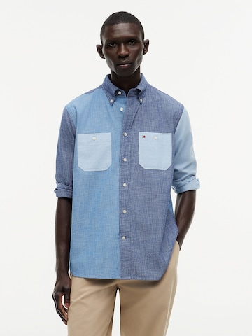 TOMMY HILFIGER Comfort fit Overhemd in Blauw: voorkant