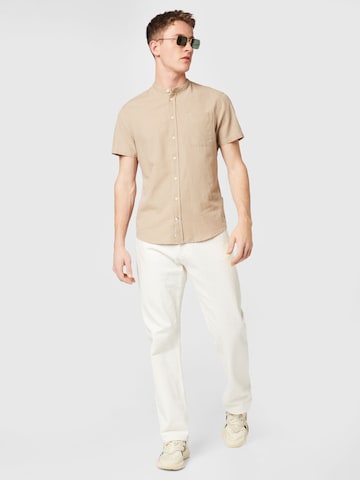 BLEND Regular fit Button Up Shirt in Beige