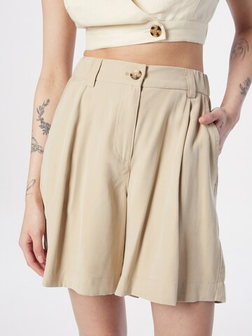 MSCH COPENHAGEN Wide Leg Shorts 'Kinna Selia' in Beige