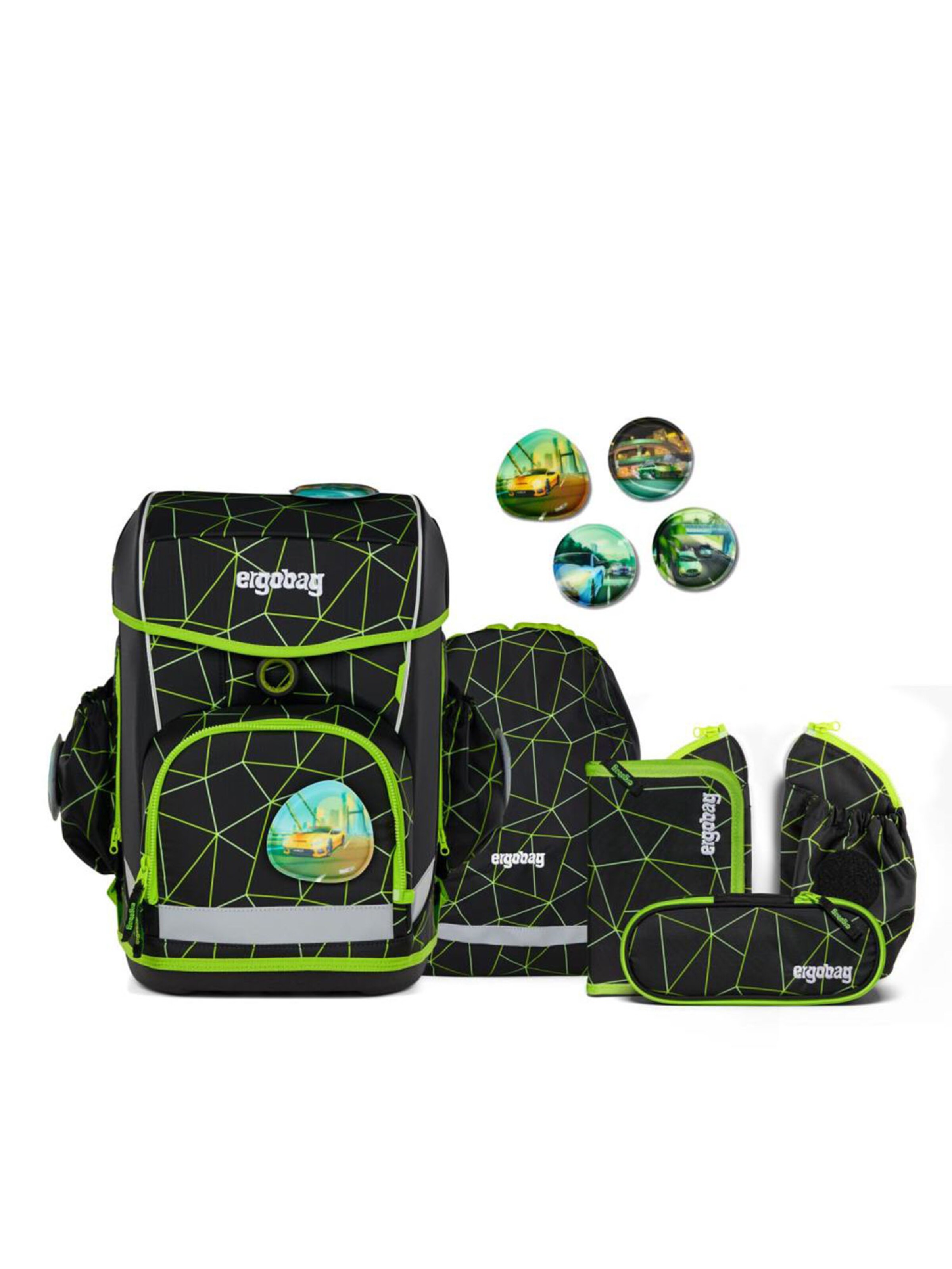 ergobag Rucksack 'Cubo Light Schulranzen Set'‌‌ in Grün: Vorderseite