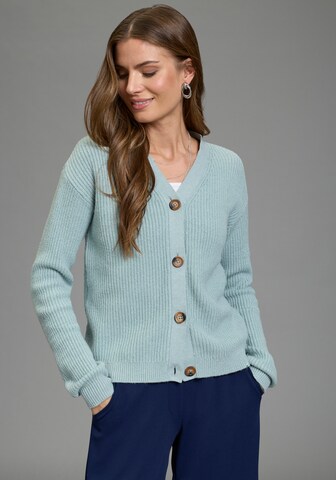 LAURA SCOTT Knit Cardigan in Green: front