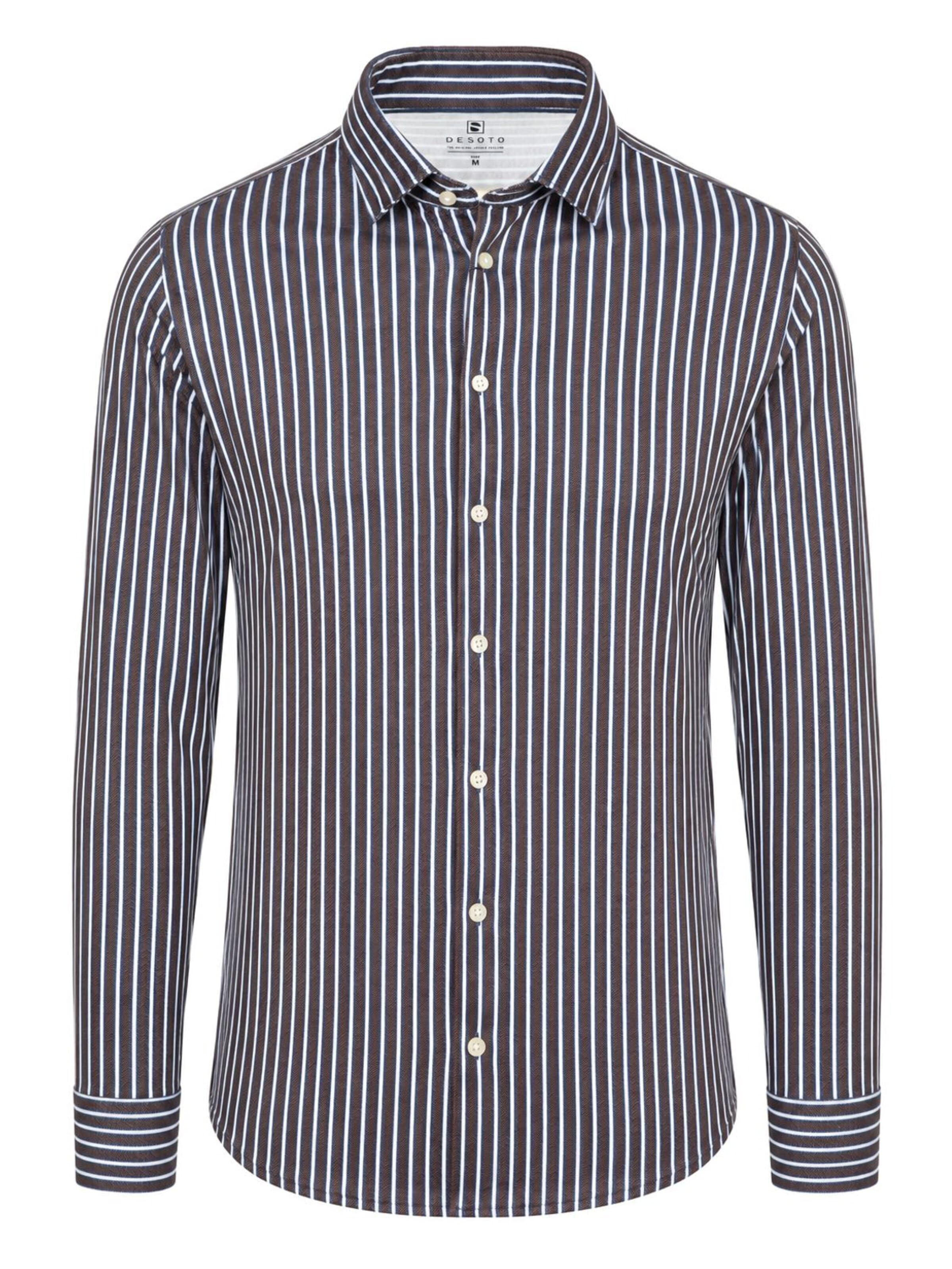 DESOTO Slim Fit Hemd‌‌‌‌‌‌ in Braun: Vorderseite
