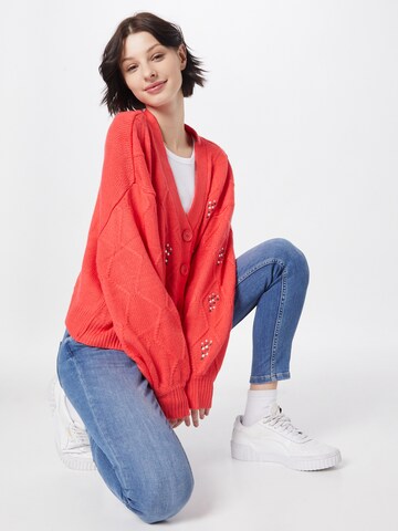 Missguided Knit cardigan in Red