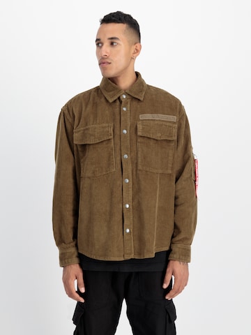 Veste mi-saison ALPHA INDUSTRIES en marron : devant