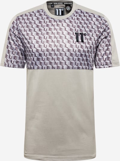 11 Degrees T-Shirt in silbergrau / aubergine / schwarz, Produktansicht