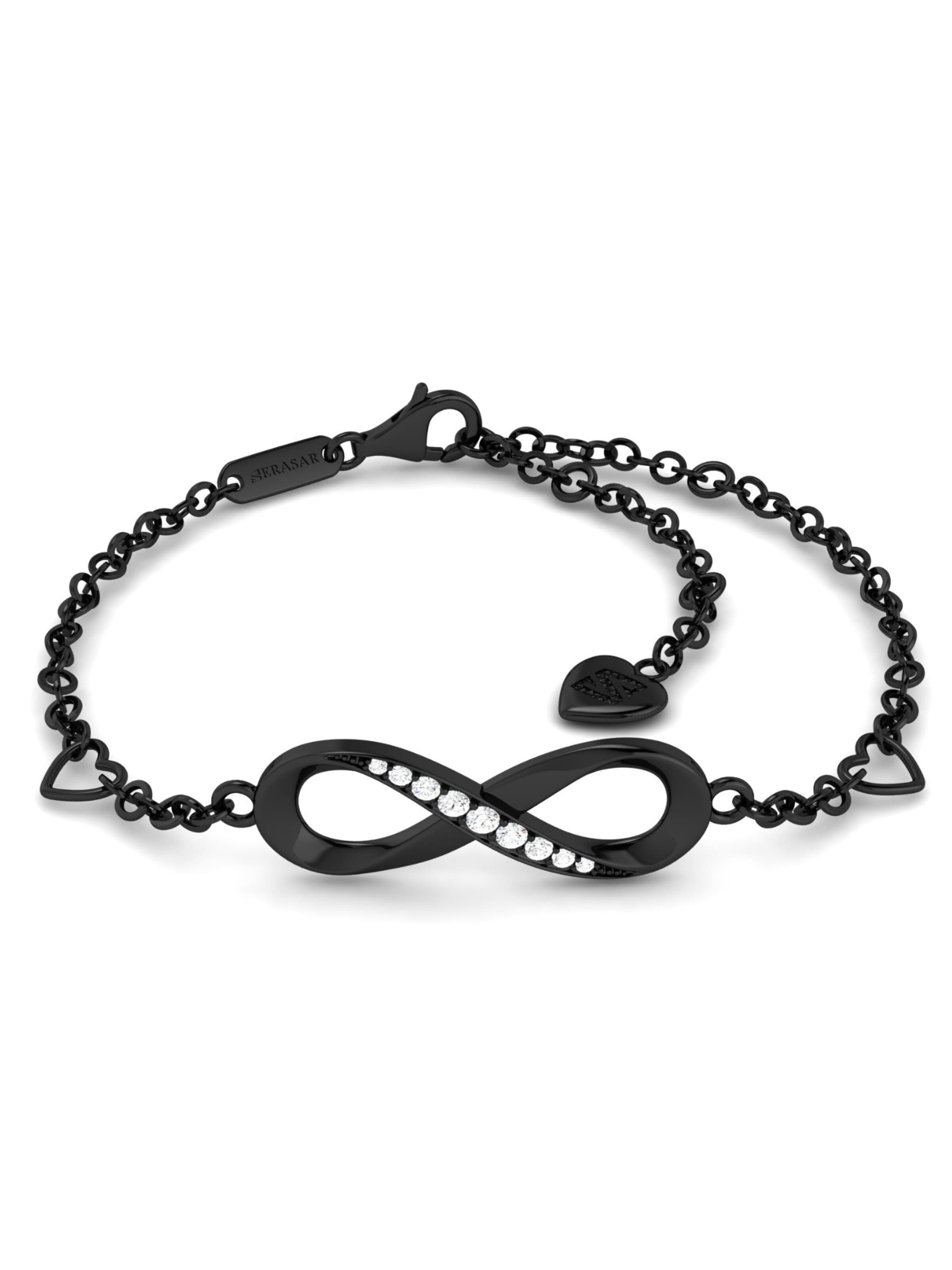 SERASAR Bracelet 'Infinity' in Black: front