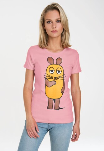 LOGOSHIRT Shirt 'Die Sendung mit der Maus' in Roze: voorkant