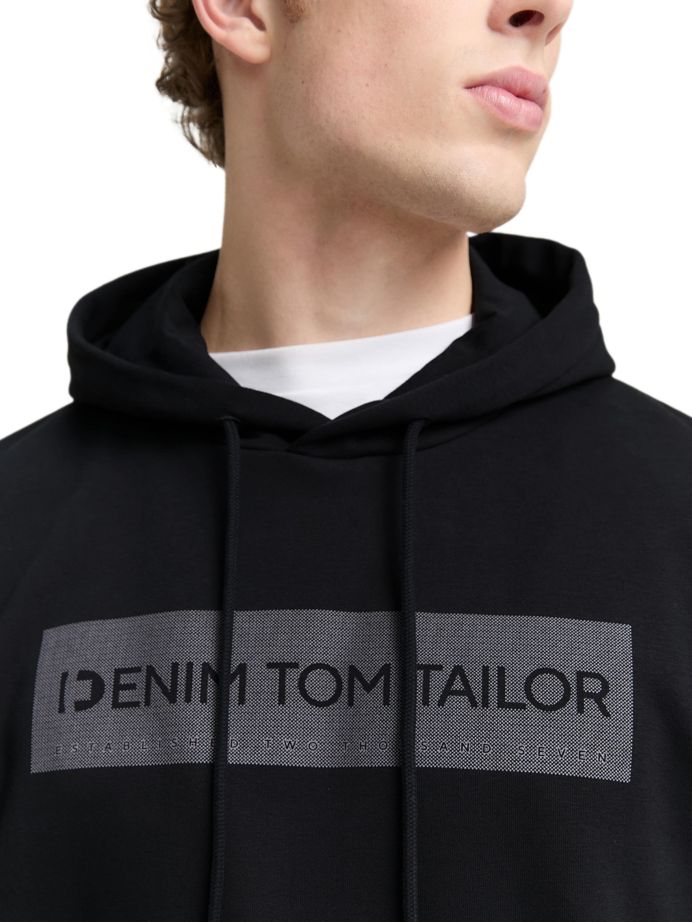 TOM TAILOR DENIM Sweatshirt in Black