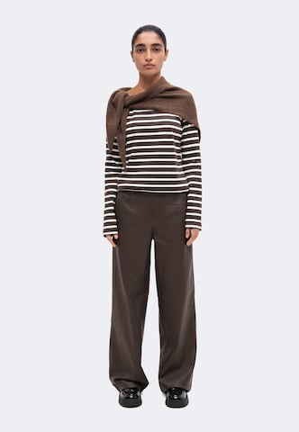 OBJECT Wide leg Broek 'OBJLISA BELLE' in Bruin