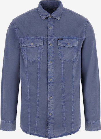 GUESS Button Up Shirt in Blue: front