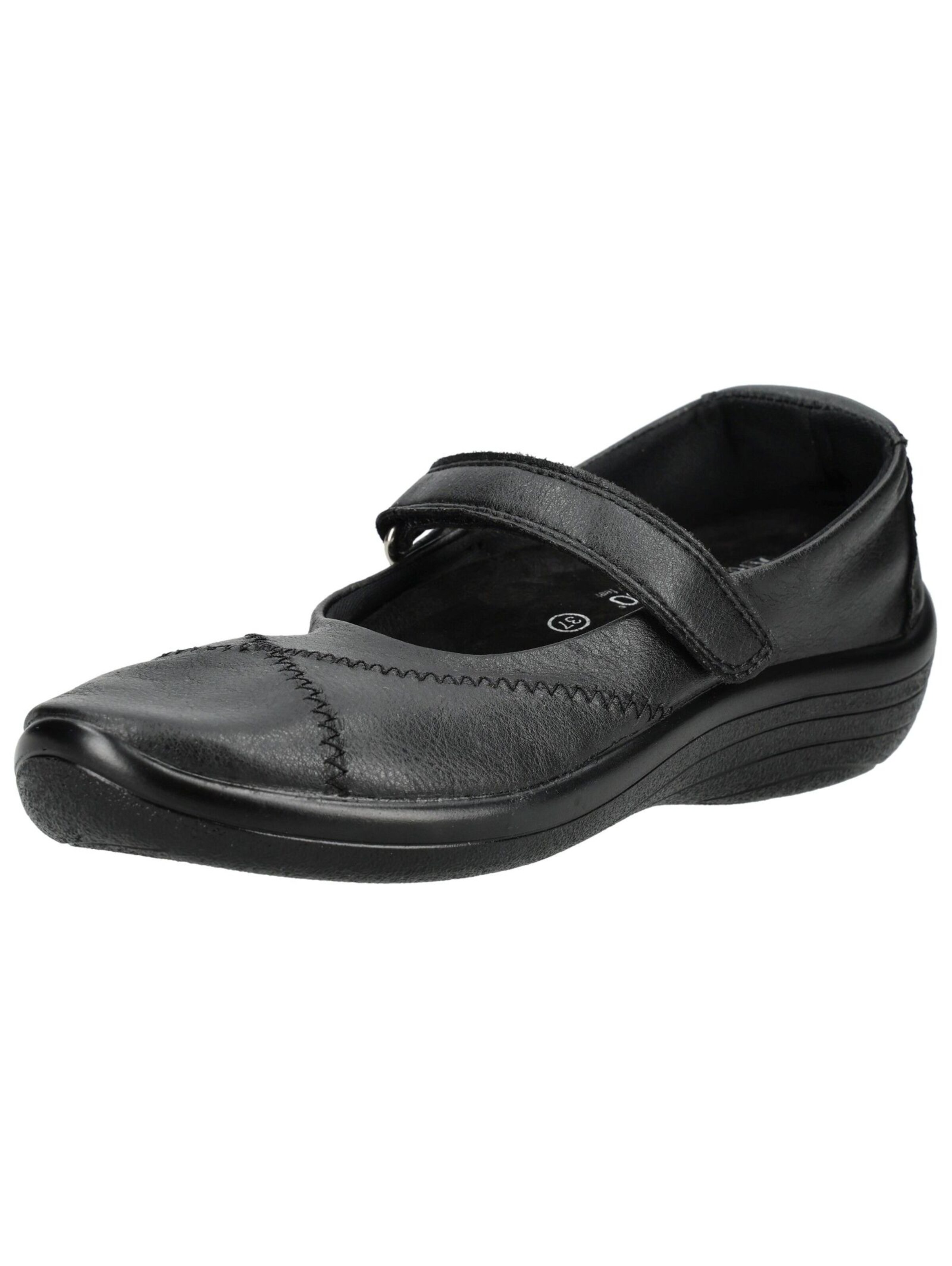Arcopedico Ballet Flats with Strap in Black: front