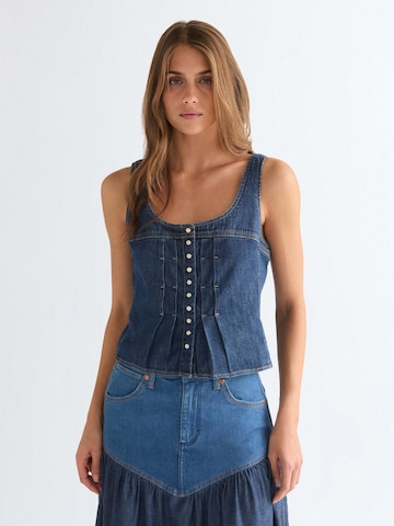 WRANGLER - Top 'Pleated Corset' en azul