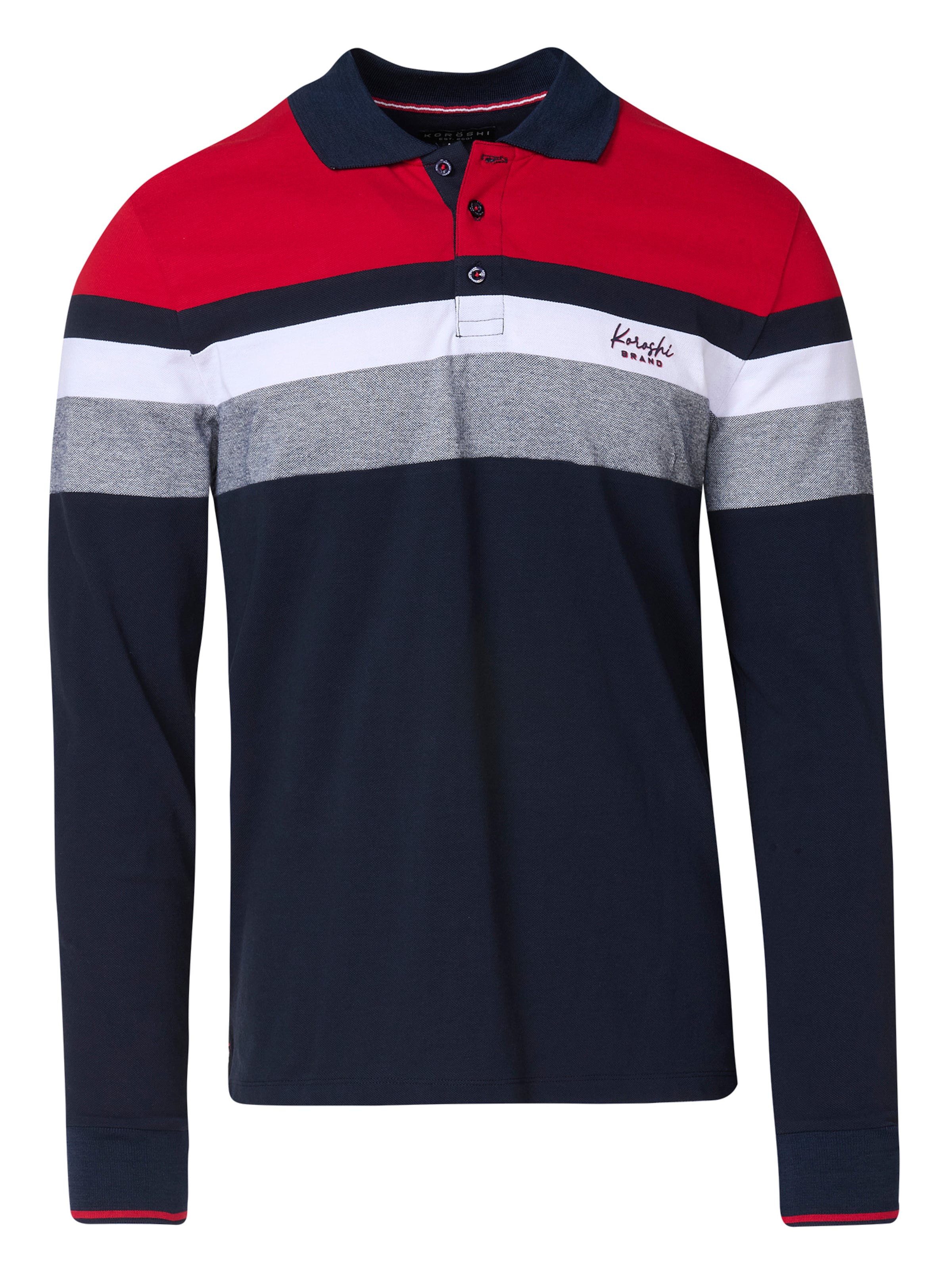 KOROSHI Shirt in Navy / Grey / Red / White, Item view