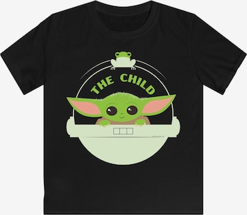 Maglietta 'Star Wars The Mandalorian Baby Yoda Frosch' di F4NT4STIC in nero: frontale