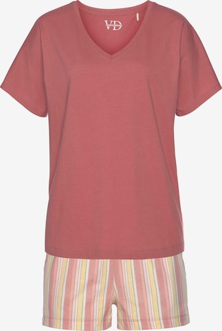 LASCANA Short Pajama Set in Pink: front