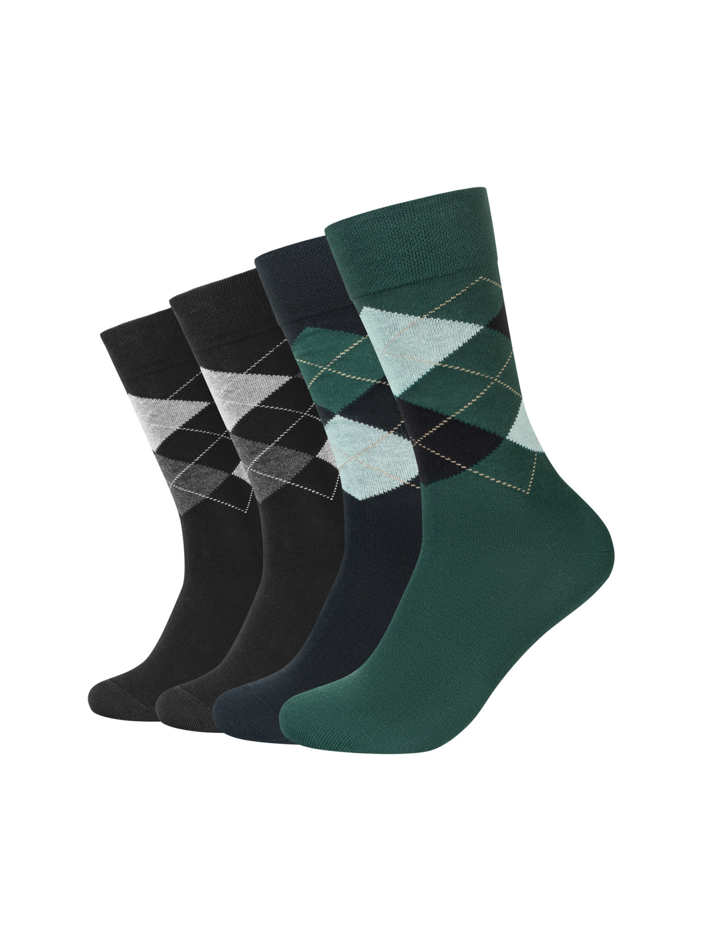 camano Socken 'Argyle' in Grün: Vorderseite