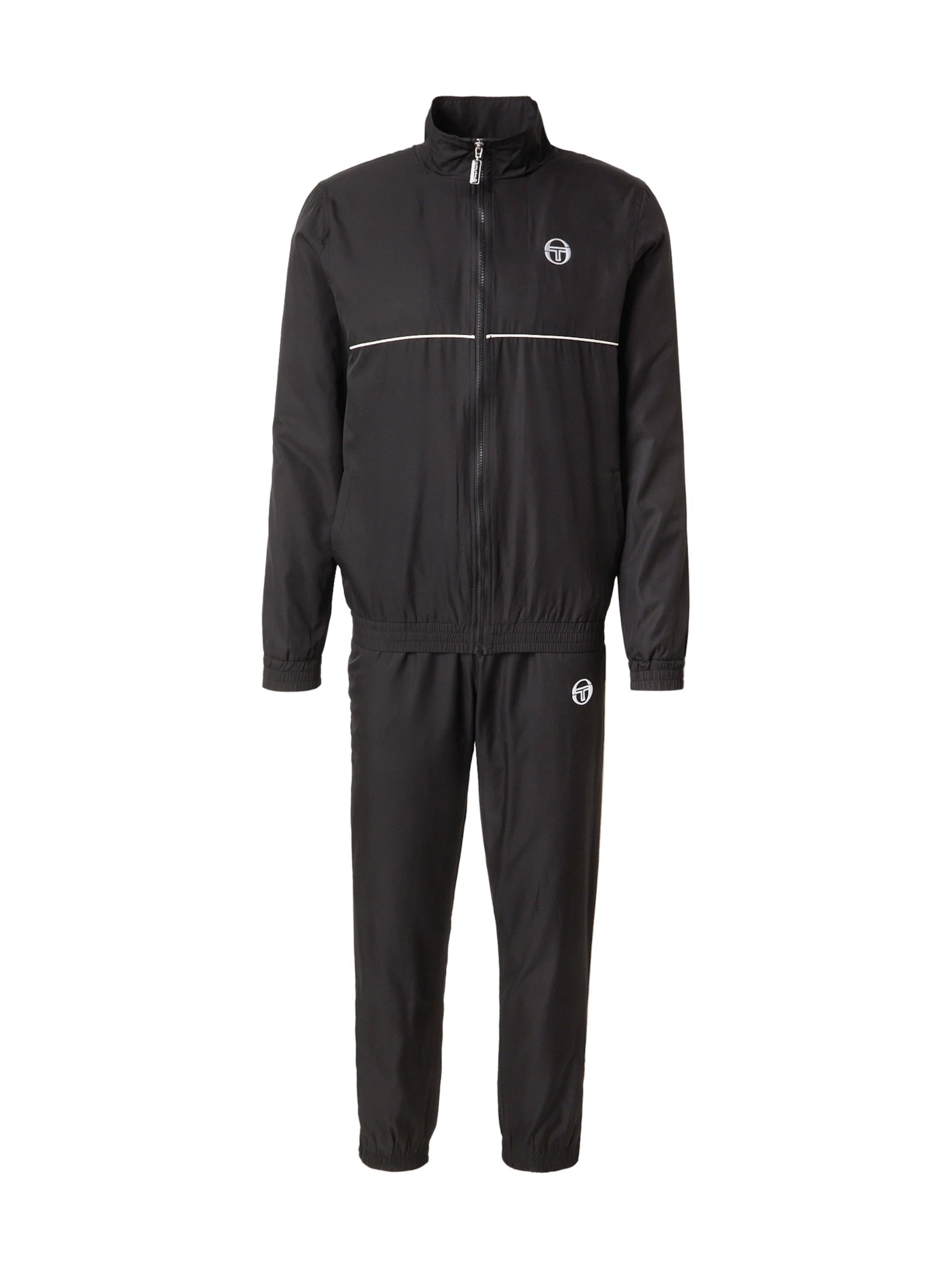 Sergio Tacchini Φόρμα τρεξίματος 'CEASAR' σε μαύρο: μπροστά